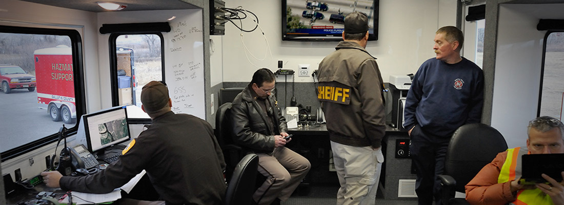 Police Working in Trailer